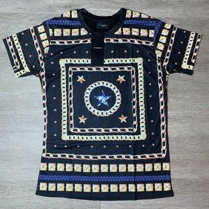 New, Black Star T-Shirt Luxury Gods Tee Size L Blue Rap Model Celebrity Fashion